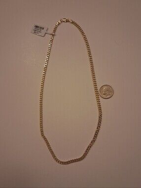 14K GOLD FILLED 18 INCH 3.5MM CUBAN LINK NECKLACE. BRAND NEW WITH TAGS. #11